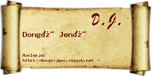 Dongó Jenő névjegykártya